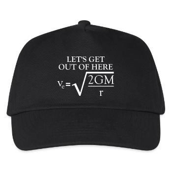 Blague sur la physique : Vitesse d’évasion – Drôle de connaissance - Casquette de baseball Enfant - noir - Devant