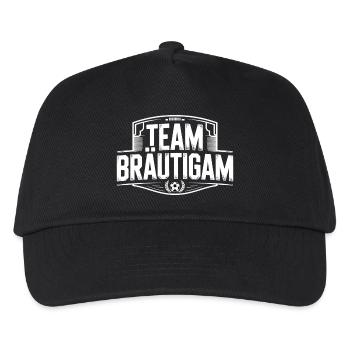 Team Bräutigam Fußball JGA Hochzeit Crew - Kinder Basecap - Schwarz - Vorne