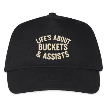 Basketball Life's About Buckets And Assists Baller - Kinder Basecap - Schwarz - Vorne