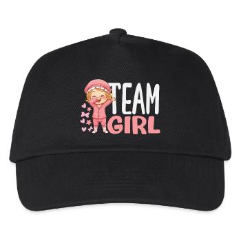 Team Mädchen Dabbing Schlafanzug Reveal - Kinder Basecap - Schwarz - Vorne