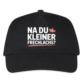 Na Du Kleiner Frechlachs Gamer Lachs Meme Zocker - Kinder Basecap - Schwarz - Vorne