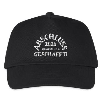 Abschluss 2026 Realschule geschafft!  - Kinder Basecap - Schwarz - Vorne