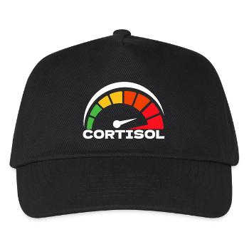 Lustiges, niedriges Cortisol, urkomisches, stressfreies Cortisol - Kinder Basecap - Schwarz - Vorne