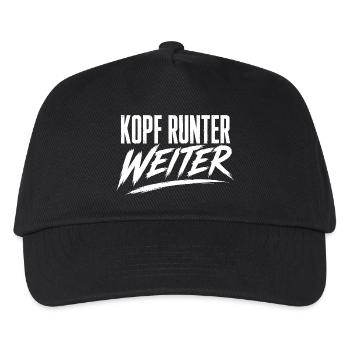Kopf Runter Weiter Brush-Schriftzug - Kinder Basecap - Schwarz - Vorne