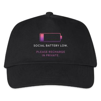 Social Battery Low – Please Recharge in Private - Kids’ Baseball Cap - black - Front