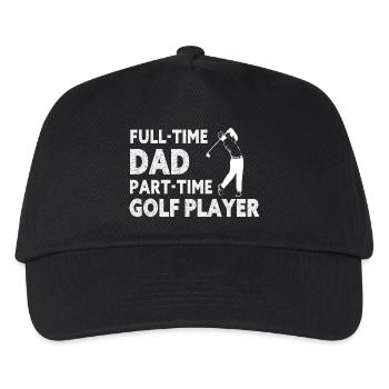 Vollzeitvater Teilzeit-Golfspieler – Geschenk - Kinder Basecap - Schwarz - Vorne