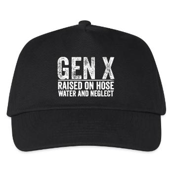 gen x raised on hose water and neglect - Kids’ Baseball Cap - black - Front