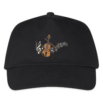 Geige Noten Violine Musiker Klassische Musik - Kinder Basecap - Schwarz - Vorne