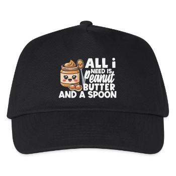 Erdnussbutter & Marmelade Partnerlook Design - Kinder Basecap - Schwarz - Vorne