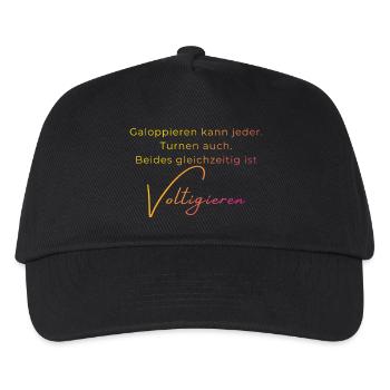 Voltigieren Spruch – Geschenk für Voltigierer - Kinder Basecap - Schwarz - Vorne