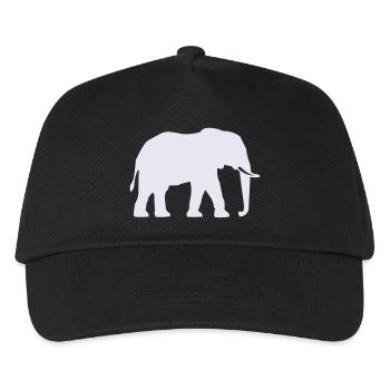 Elefant Mammoth Silhouette - Kinder Basecap - Schwarz - Vorne