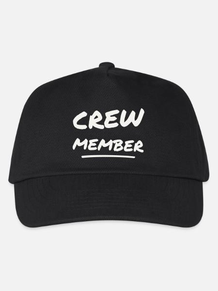 Crew Member Brush Schriftzug - Team Staff Event - Kinder Basecap - Schwarz