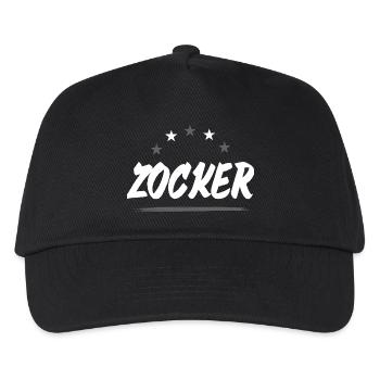 Zocker Gamer - Kinder Basecap - Schwarz - Vorne
