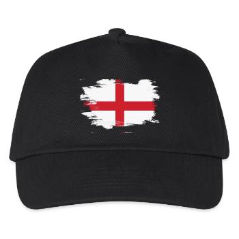 England Flagge – Modernes St.-Georgs-Kreuz Design - Kinder Basecap - Schwarz - Vorne