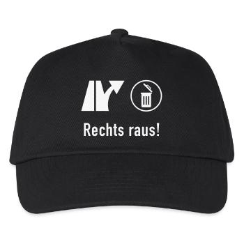 Rechts Raus! (Gegen Rechts / Politik / Ausfahrt) - Kinder Basecap - Schwarz - Vorne