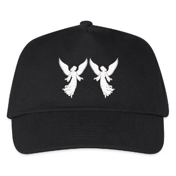 Doppelte Engelsflügel Silhouette - Kinder Basecap - Schwarz - Vorne