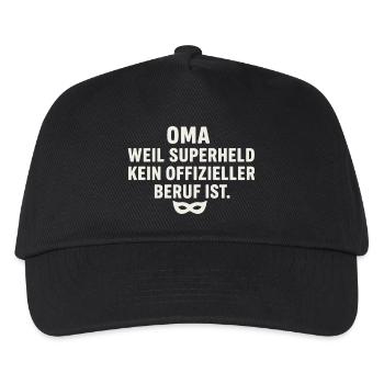 Oma: Weil Superheld kein offizieller Beruf ist - Kinder Basecap - Schwarz - Vorne