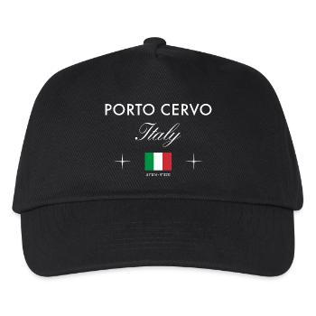 Porto Cervo Sardinien Koordinaten Reise Souvenir - Kinder Basecap - Schwarz - Vorne