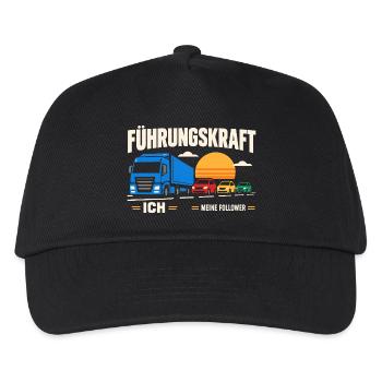 Führungskraft: Truck & Follower Sunset - Kinder Basecap - Schwarz - Vorne