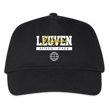 Löwen Belgien Koordinaten Reise Souvenir - Kinder Basecap - Schwarz - Vorne