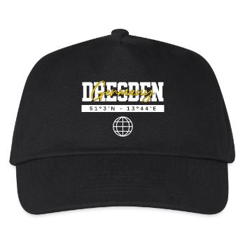 Dresden Deutschland Koordinaten Reise Souvenir - Kinder Basecap - Schwarz - Vorne