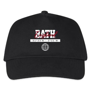 Bath England Koordinaten Reise Souvenir - Kinder Basecap - Schwarz - Vorne