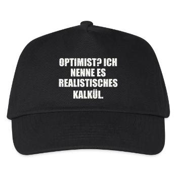OPTIMIST? ICH NENNE ES REALISTISCHES KALKÜL - Kinder Basecap - Schwarz - Vorne