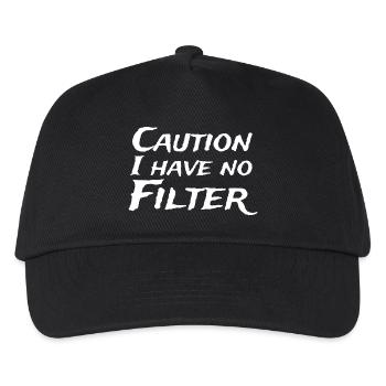 Vorsicht: Kein Filter-Ausdruck - Kinder Basecap - Schwarz - Vorne