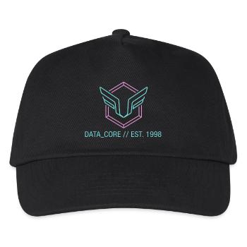 Cyberpunk & Synthwave Symbol Data Core 1998  - Kinder Basecap - Schwarz - Vorne