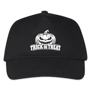 Gruseliger Kürbis Trick or Treat - Kinder Basecap - Schwarz - Vorne