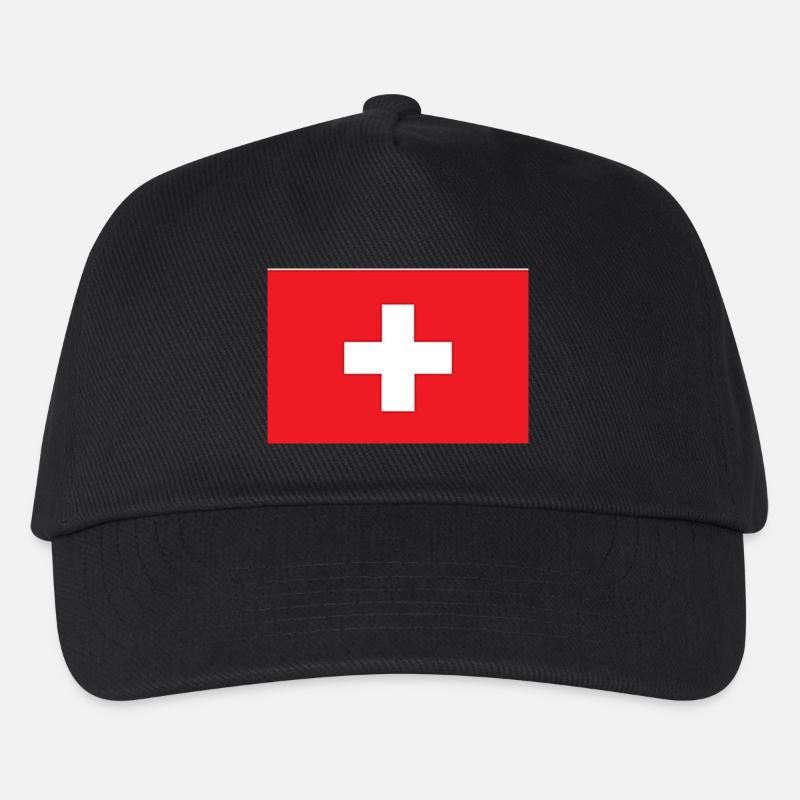 Minimalistische Schweizer Flagge - Kinder Basecap - Schwarz