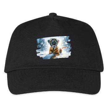 Boxer in wintry snowy landscape - Kids’ Baseball Cap - black - Front