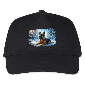German Shepherd in a magical winter landscape - Kids’ Baseball Cap - black - Front