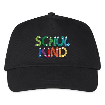 Schulkind 2026 Schule Einschulung Schulanfang - Kinder Basecap - Schwarz - Vorne
