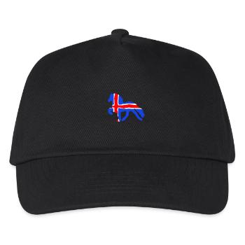 Isländer+Flagge - Kinder Basecap - Schwarz - Vorne