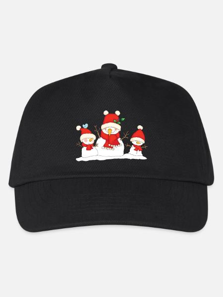 Christmas snowmen. - Kinder Basecap - Schwarz