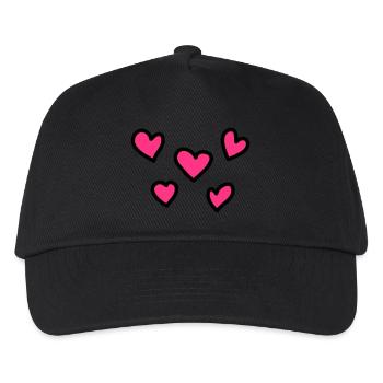 Herzen - Kinder Basecap - Schwarz - Vorne