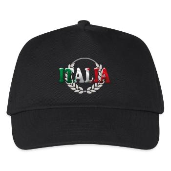 Lorbeeren Italien2 - Kinder Basecap - Schwarz - Vorne