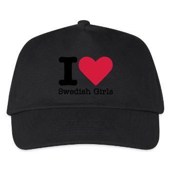 I Love Swedish Girls - Kids’ Baseball Cap - black - Front