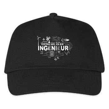 VERTRAU MIR - ICH BIN INGENIEUR - Kinder Basecap - Schwarz - Vorne