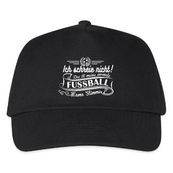 Fußball Mama Stimme - Kinder Basecap - Schwarz - Vorne