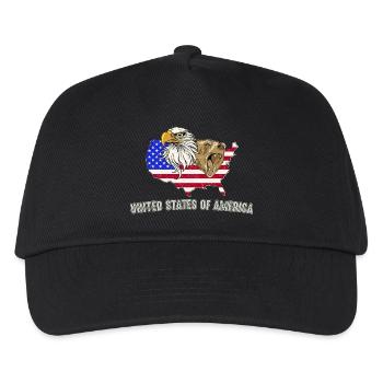 USA Adler grizzly aigle ours Amérique Amérique - Casquette de baseball Enfant - noir - Devant