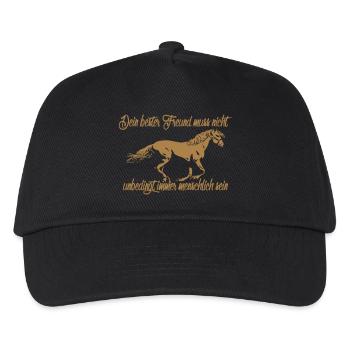 Dein bester Freund muss nicht immer menschlich... - Kinder Basecap - Schwarz - Vorne