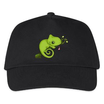 Charming Chamäleon - Kinder Basecap - Schwarz - Vorne