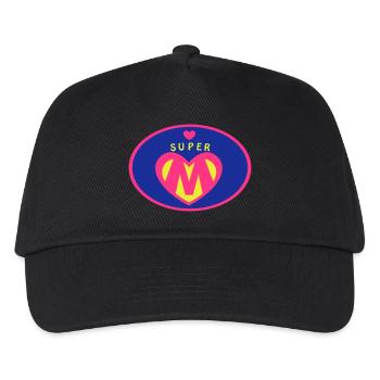 Super Mama Geschenk - Kinder Basecap - Schwarz - Vorne