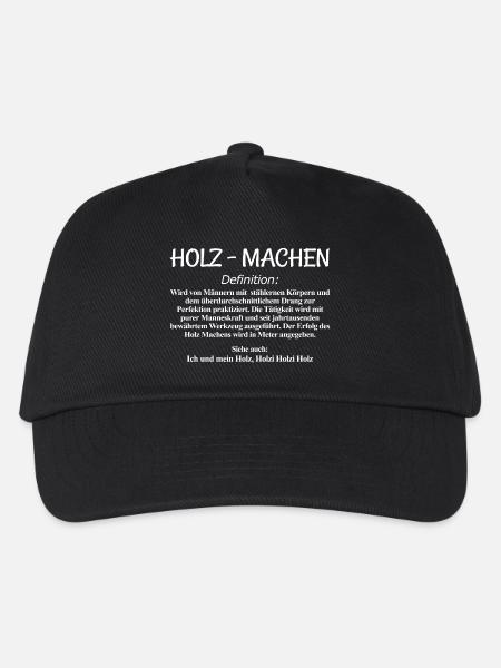 Holz Machen Definition - Kinder Basecap - Schwarz