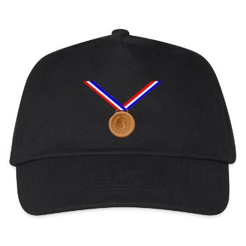 Bronzemedaille 3. - Kinder Basecap - Schwarz - Vorne