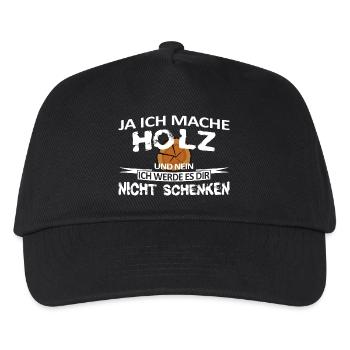 Ich mache Holz - Kinder Basecap - Schwarz - Vorne