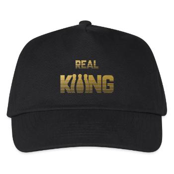 Real King - Bowling Kegeln Pin Strike Kegel Kugel - Kinder Basecap - Schwarz - Vorne
