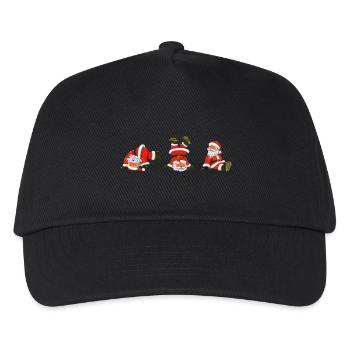 Weihnachtsmänner - Kinder Basecap - Schwarz - Vorne